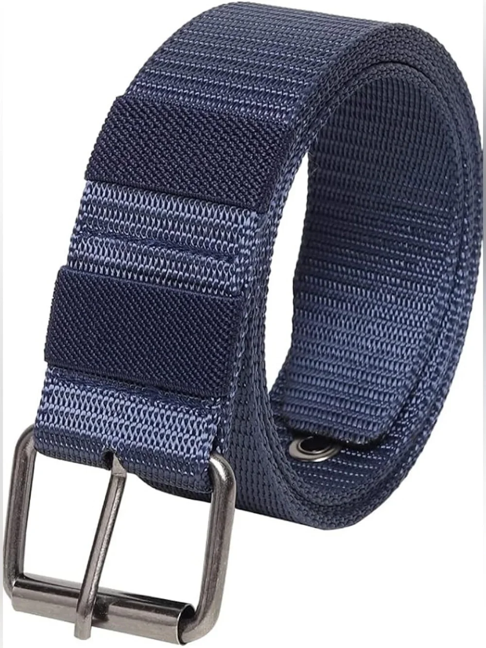 Nylon Waist Belt with Multiple Holes & Black Buckle Design - Black NEW